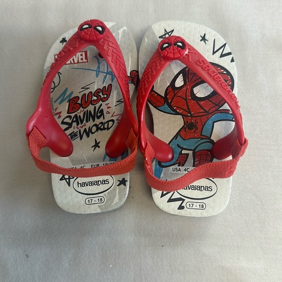 Havaianas NWOT Spiderman Flip Flops Stylish Sandals - Picture 1 of 5